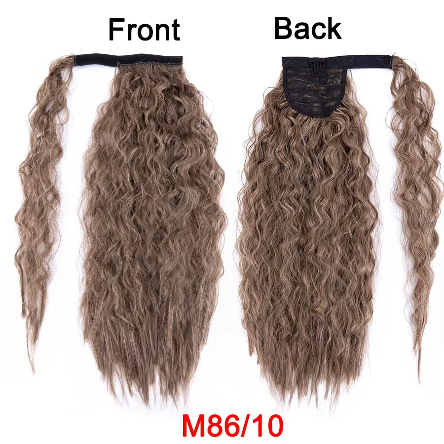 Get the Perfect Look with Our 22-Inch Ombre Blonde & Brown Wavy Ponytail Clip-In Extensions! 💁♀️✨ #HairGoals #PonytailPerfection
