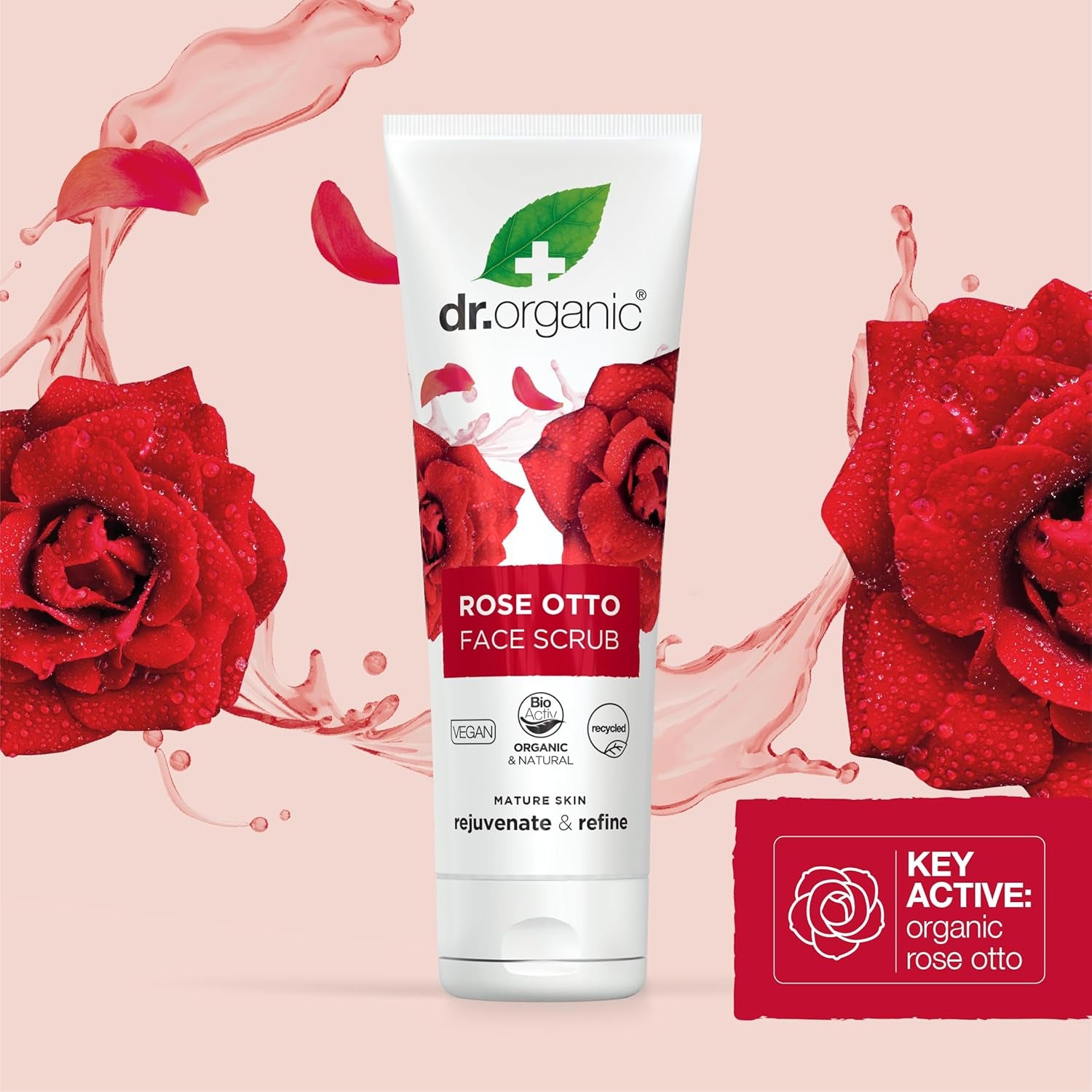 Revitalize Your Skin with  Rose Otto Face Scrub - Deep Exfoliation for Radiant, Glowy Skin | Vegan & Certified Organic | 125ml