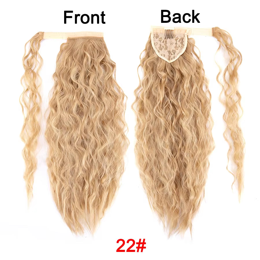 Get the Perfect Look with Our 22-Inch Ombre Blonde & Brown Wavy Ponytail Clip-In Extensions! 💁‍♀️✨ #HairGoals #PonytailPerfection