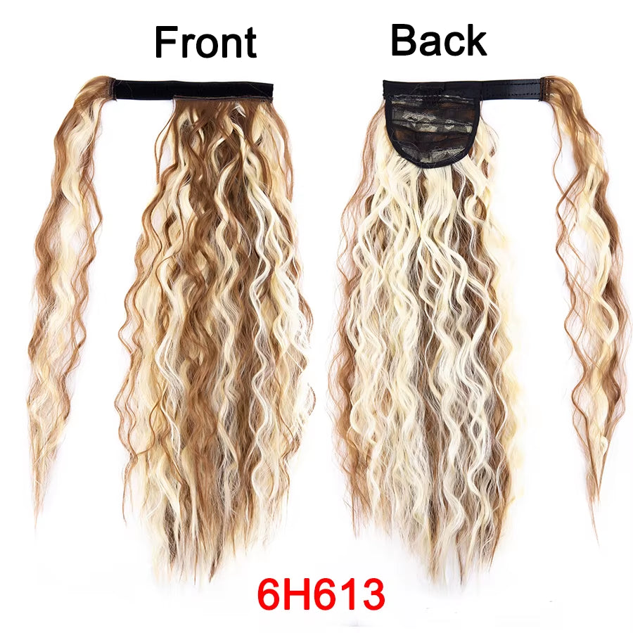 Get the Perfect Look with Our 22-Inch Ombre Blonde & Brown Wavy Ponytail Clip-In Extensions! 🌟✨ #HairGoals #PonytailPerfection