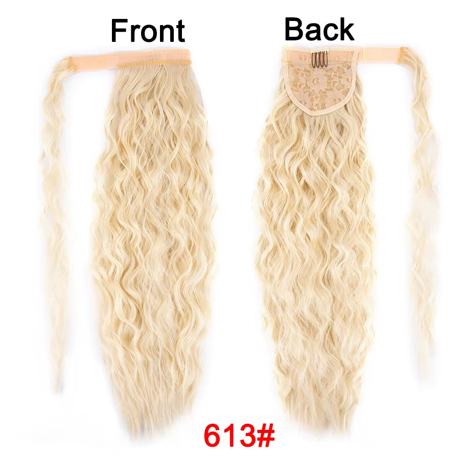 Get the Perfect Look with Our 22-Inch Ombre Blonde & Brown Wavy Ponytail Clip-In Extensions! 🌟✨ #HairGoals #PonytailPerfection