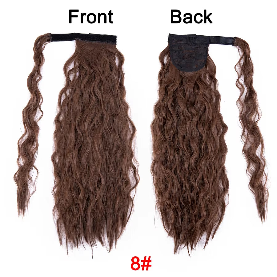 Get the Perfect Look with Our 22-Inch Ombre Blonde & Brown Wavy Ponytail Clip-In Extensions! 🌟✨ #HairGoals #PonytailPerfection