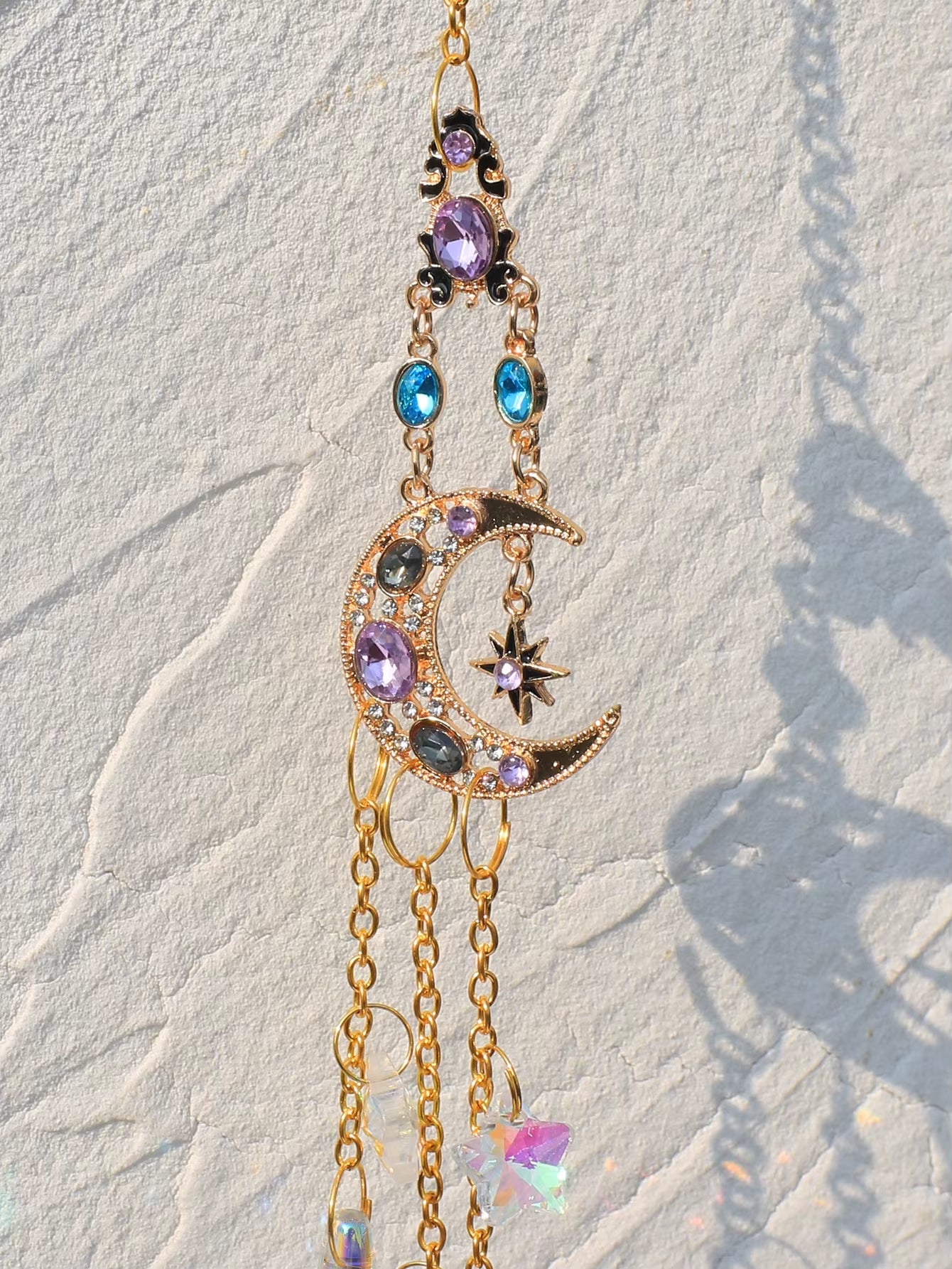 Transform your space with our stunning Suncatcher Crystal Moon! 🌙✨ Perfect for adding a touch of magic to your garden or home. 🌈💖 #HomeDecor #GardenMagic #Suncatcher