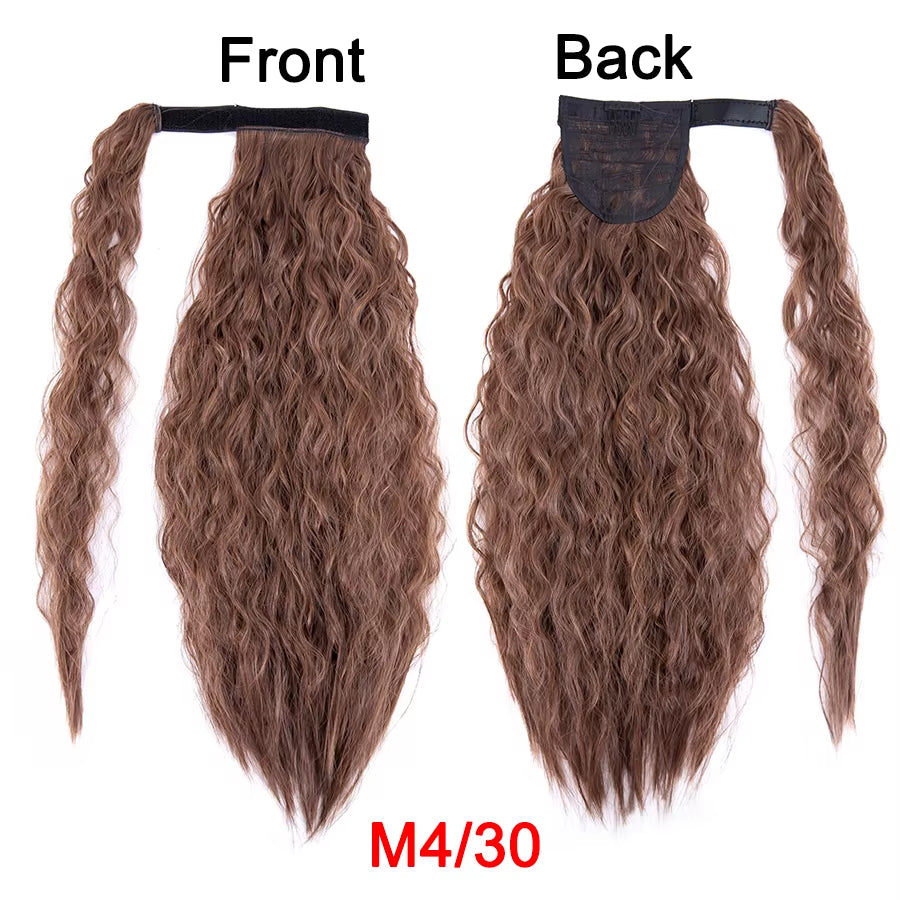 Get the Perfect Look with Our 22-Inch Ombre Blonde & Brown Wavy Ponytail Clip-In Extensions! 🌟✨ #HairGoals #PonytailPerfection