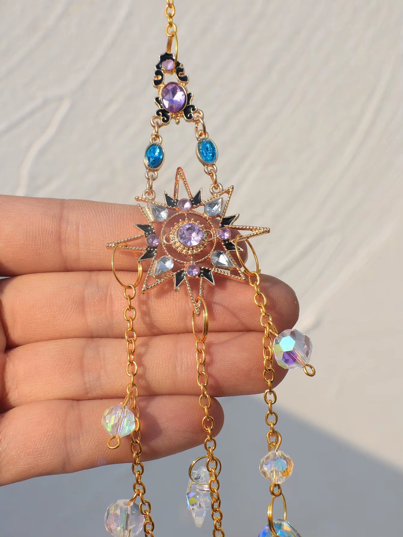 Transform your space with our stunning Suncatcher Crystal Moon! 🌙✨ Perfect for adding a touch of magic to your garden or home. 🌈💖 #HomeDecor #GardenMagic #Suncatcher