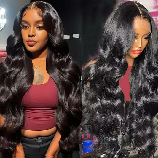 Luxurious 28 Inch Body Wave Lace Front Wig - Real HD Lace, Pre-Plucked, Glueless, 180% Density for Effortless Elegance