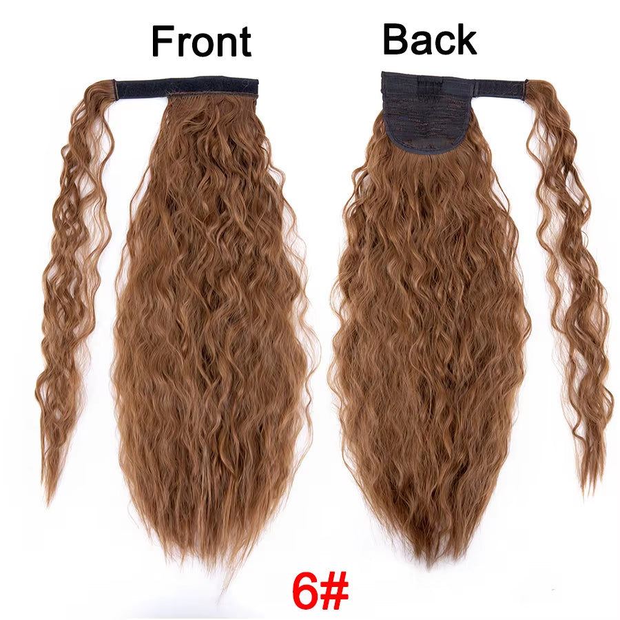 Get the Perfect Look with Our 22-Inch Ombre Blonde & Brown Wavy Ponytail Clip-In Extensions! 💁‍♀️✨ #HairGoals #PonytailPerfection