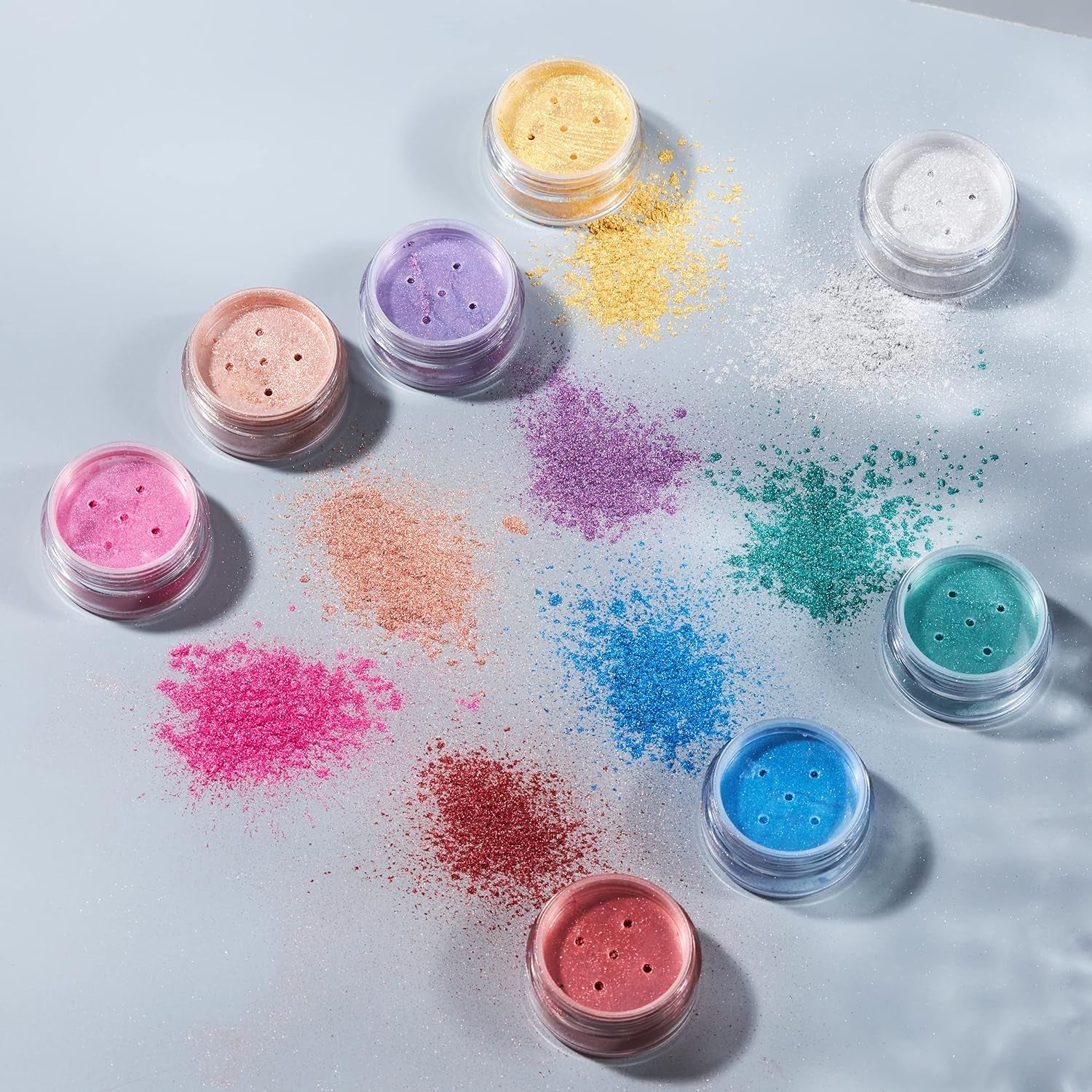 Metallic Pigment Shaker Set - 6 Vibrant Colors, 0.17Oz Each