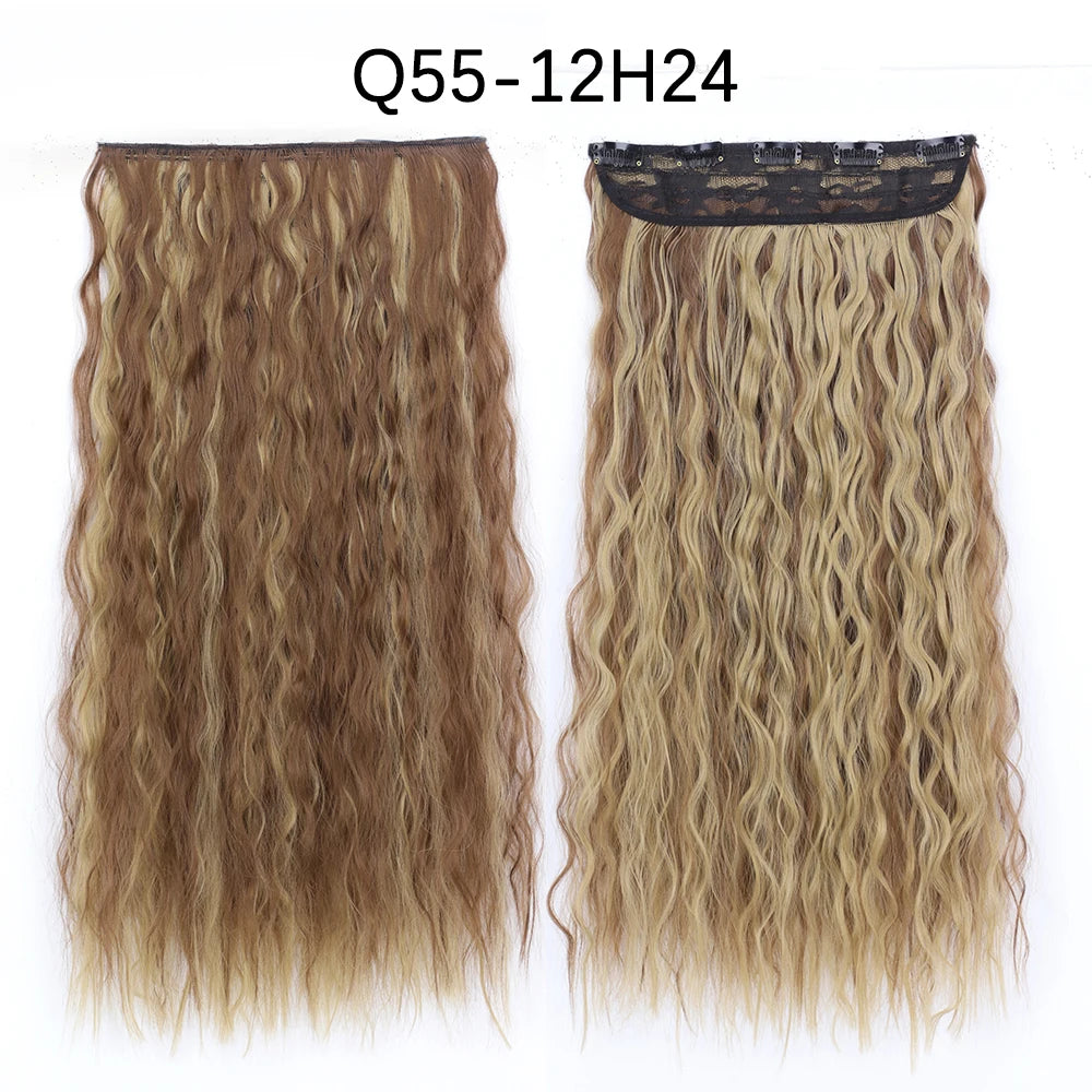 Transform your look with 's Long Ombre Brown to Blonde Water Wavy Clip-In Hair Extensions! 💁‍♀️✨ #HairGoals #HairExtensions