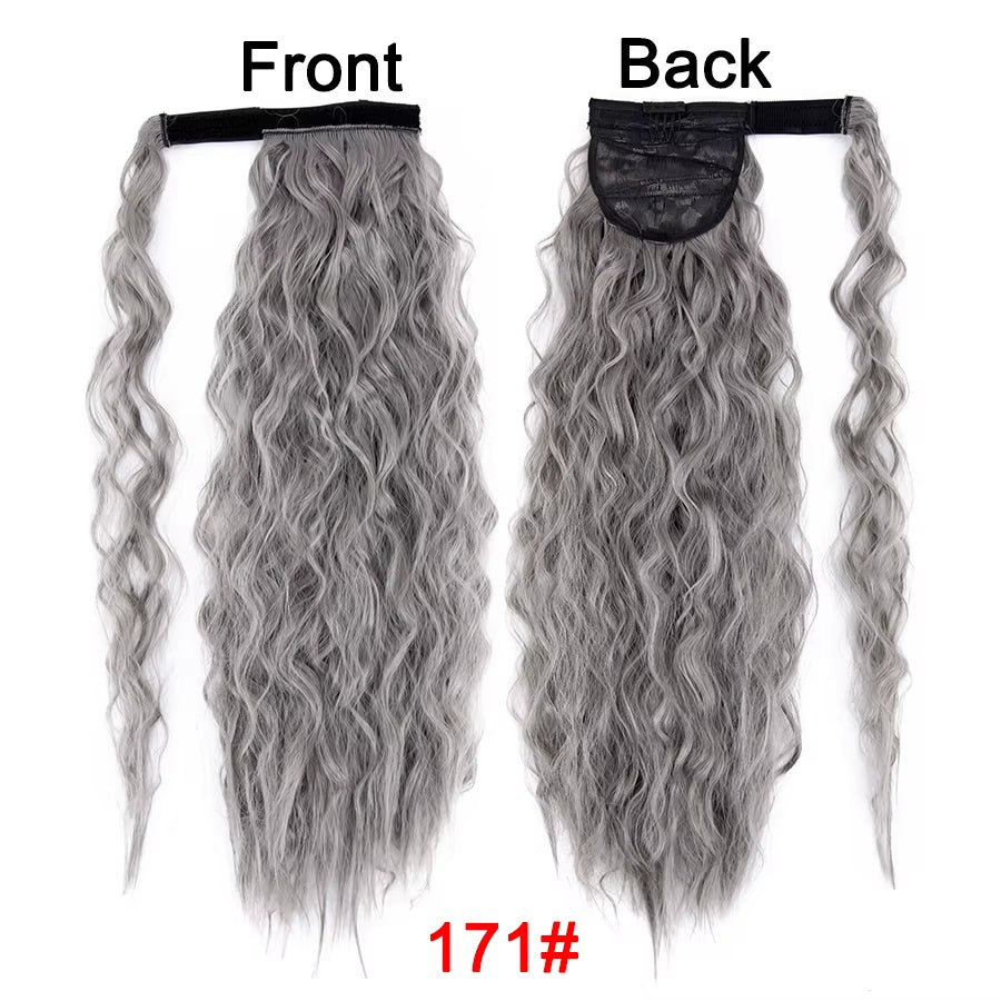 Get the Perfect Look with Our 22-Inch Ombre Blonde & Brown Wavy Ponytail Clip-In Extensions! 🌟✨ #HairGoals #PonytailPerfection