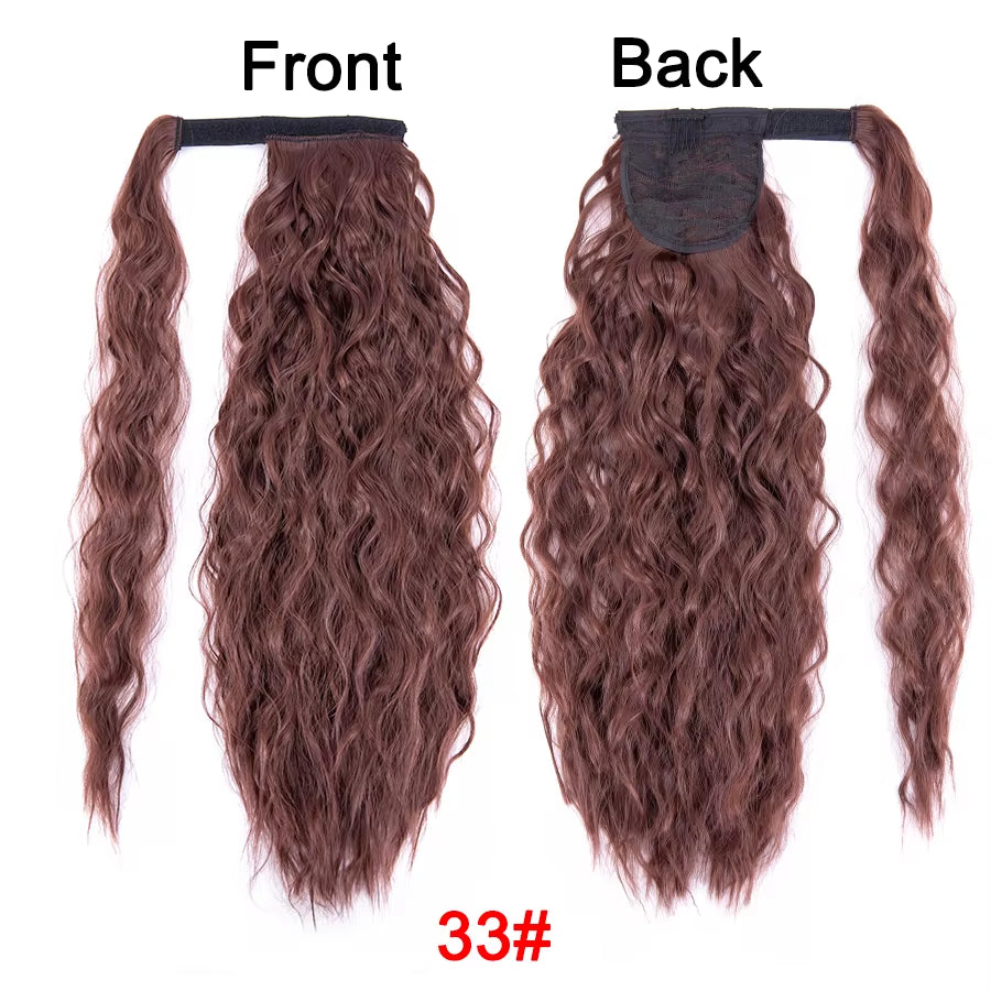 Get the Perfect Look with Our 22-Inch Ombre Blonde & Brown Wavy Ponytail Clip-In Extensions! 💁‍♀️✨ #HairGoals #PonytailPerfection