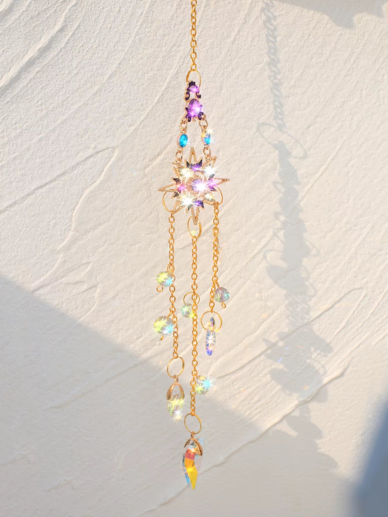 Transform your space with our stunning Suncatcher Crystal Moon! 🌙✨ Perfect for adding a touch of magic to your garden or home. 🌈💖 #HomeDecor #GardenMagic #Suncatcher