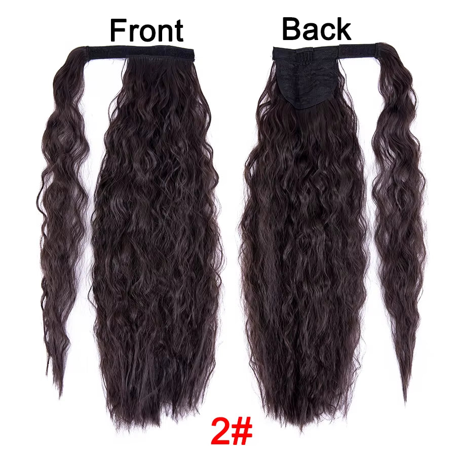 Get the Perfect Look with Our 22-Inch Ombre Blonde & Brown Wavy Ponytail Clip-In Extensions! 💁‍♀️✨ #HairGoals #PonytailPerfection