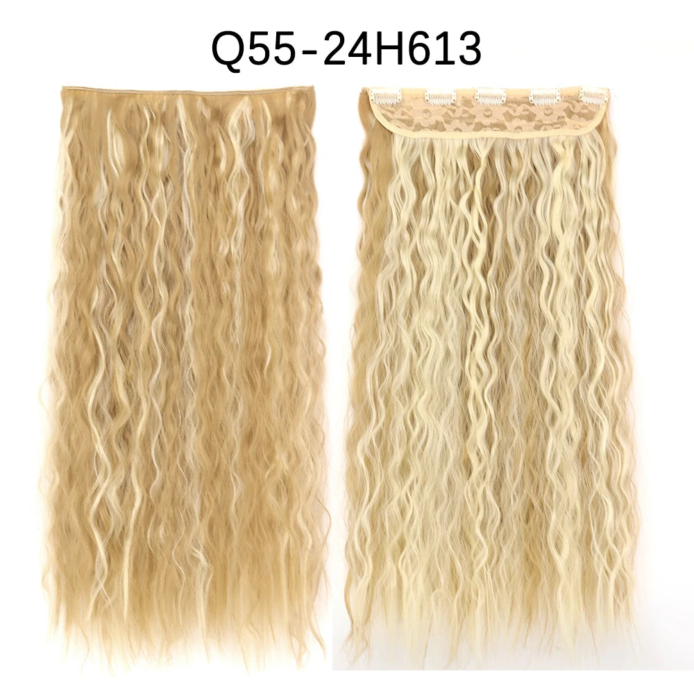 Transform your look with 's Long Ombre Brown to Blonde Water Wavy Clip-In Hair Extensions! 💁‍♀️✨ #HairGoals #HairExtensions