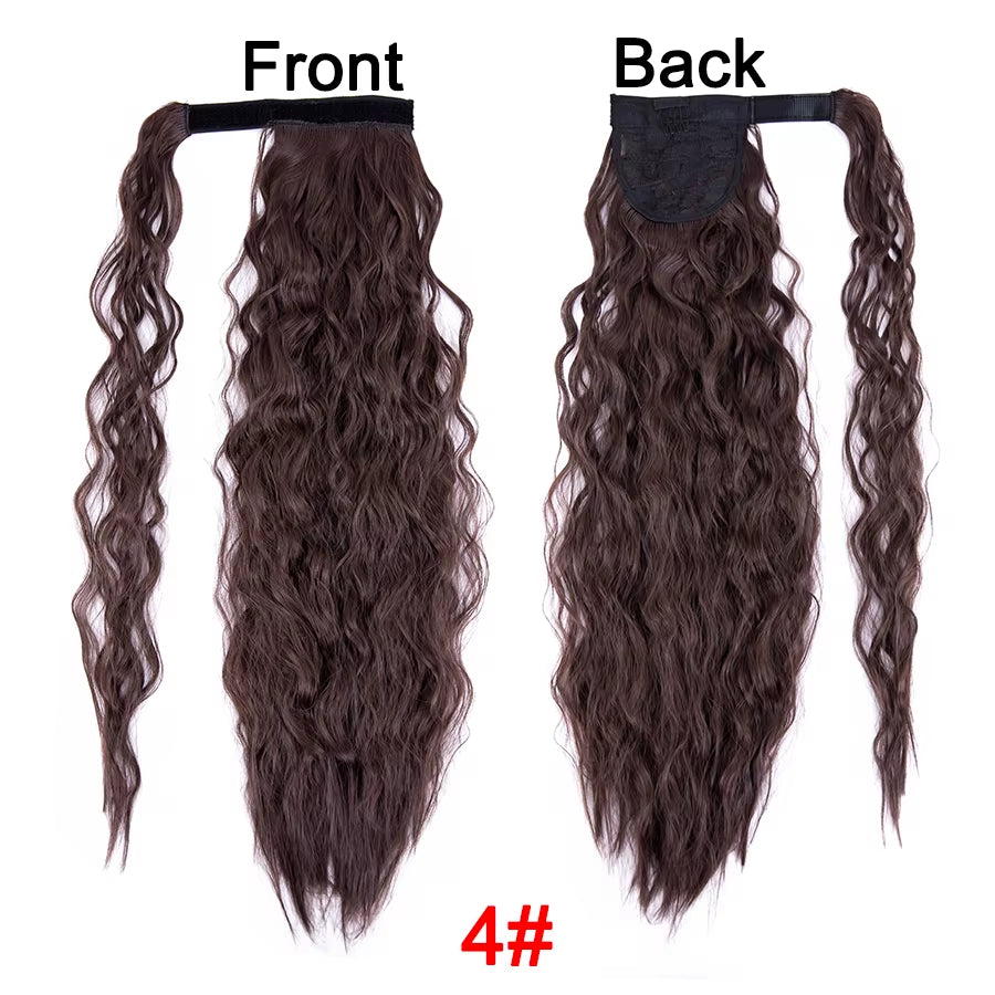 Get the Perfect Look with Our 22-Inch Ombre Blonde & Brown Wavy Ponytail Clip-In Extensions! 💁‍♀️✨ #HairGoals #PonytailPerfection