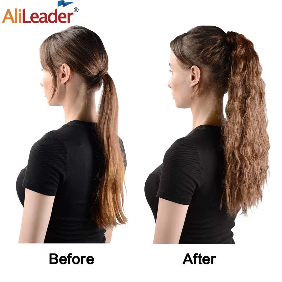 Get the Perfect Look with Our 22-Inch Ombre Blonde & Brown Wavy Ponytail Clip-In Extensions! 🌟✨ #HairGoals #PonytailPerfection