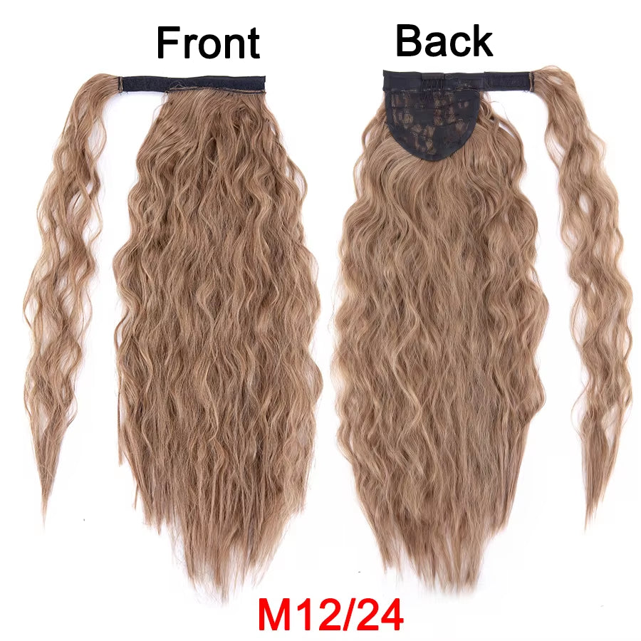 Get the Perfect Look with Our 22-Inch Ombre Blonde & Brown Wavy Ponytail Clip-In Extensions! 💁‍♀️✨ #HairGoals #PonytailPerfection