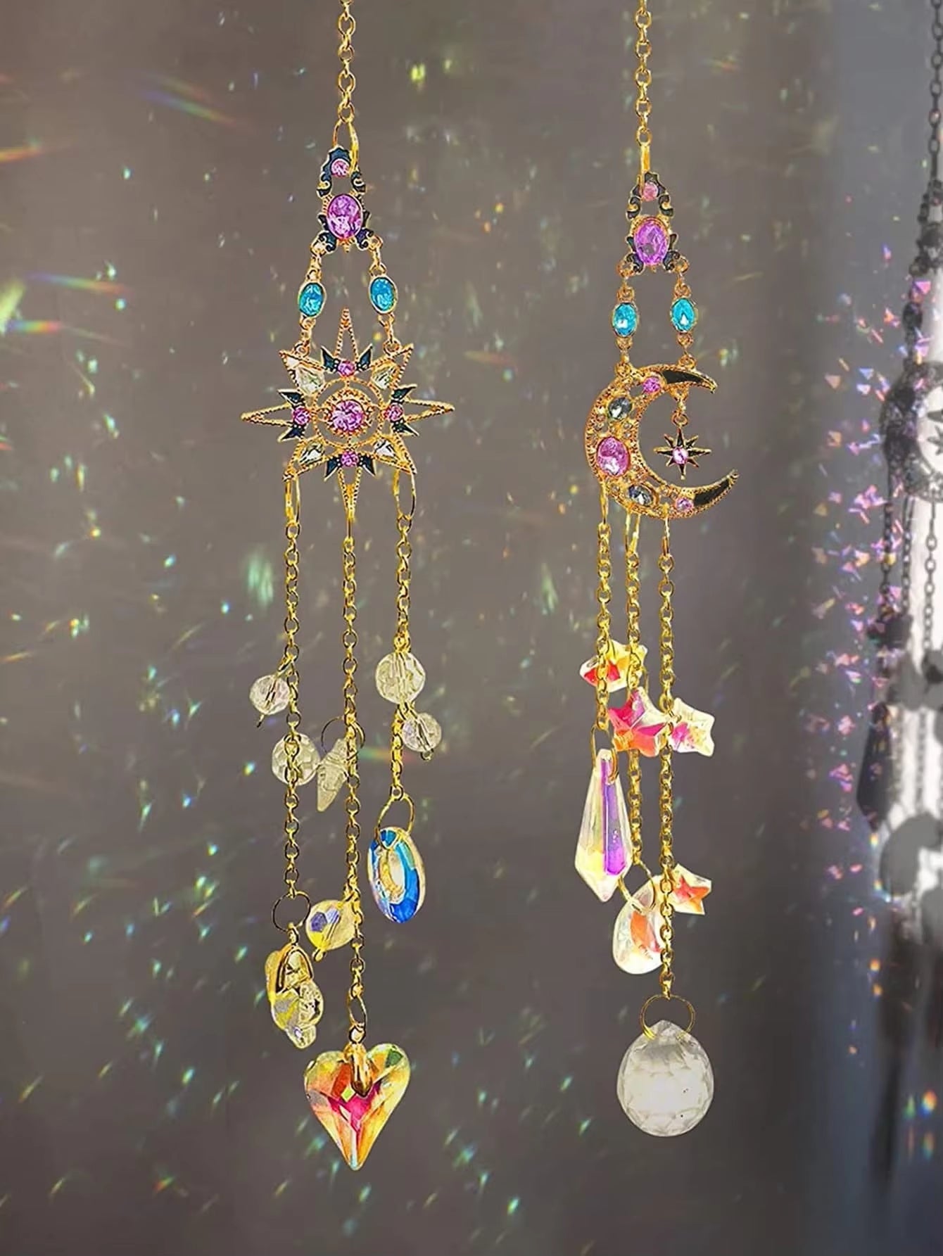 Transform your space with our stunning Suncatcher Crystal Moon! 🌙✨ Perfect for adding a touch of magic to your garden or home. 🌈💖 #HomeDecor #GardenMagic #Suncatcher