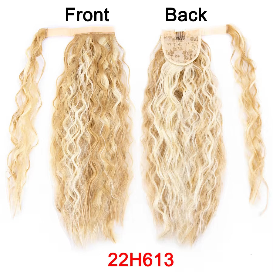 Get the Perfect Look with Our 22-Inch Ombre Blonde & Brown Wavy Ponytail Clip-In Extensions! 💁‍♀️✨ #HairGoals #PonytailPerfection
