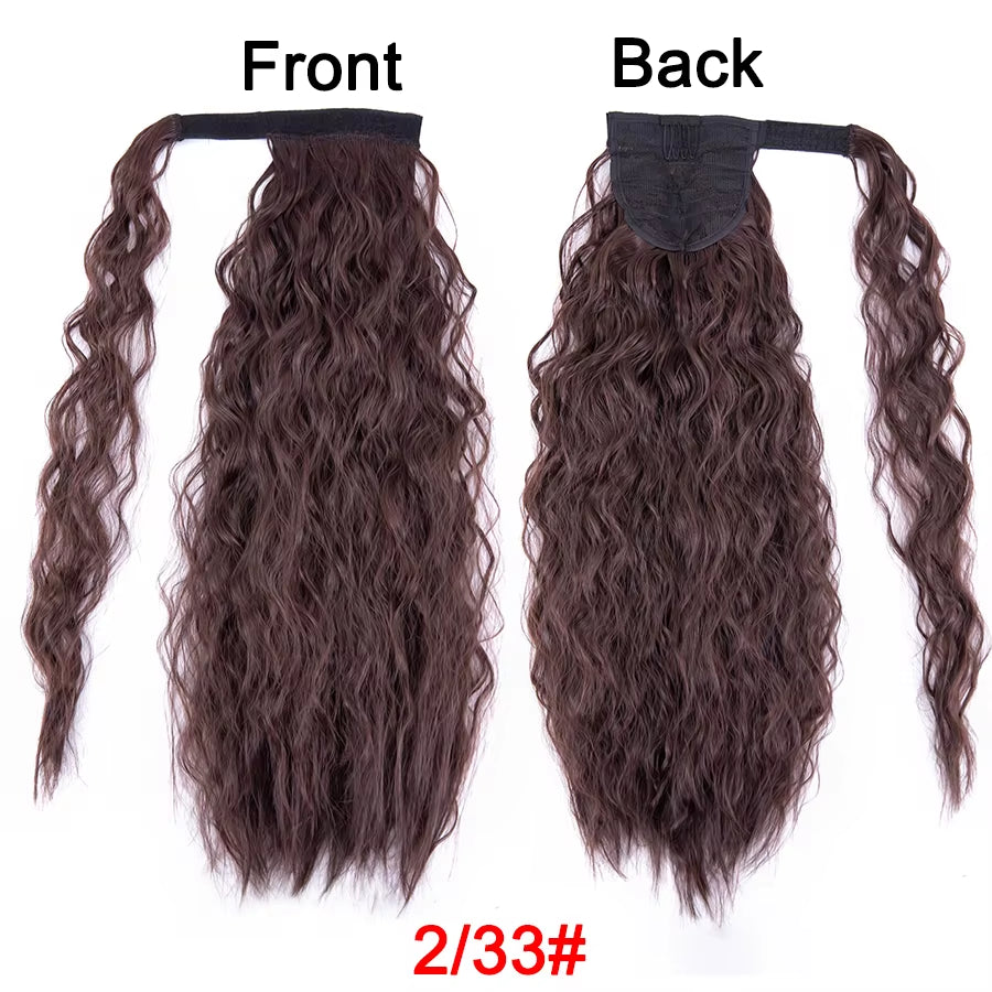 Get the Perfect Look with Our 22-Inch Ombre Blonde & Brown Wavy Ponytail Clip-In Extensions! 🌟✨ #HairGoals #PonytailPerfection