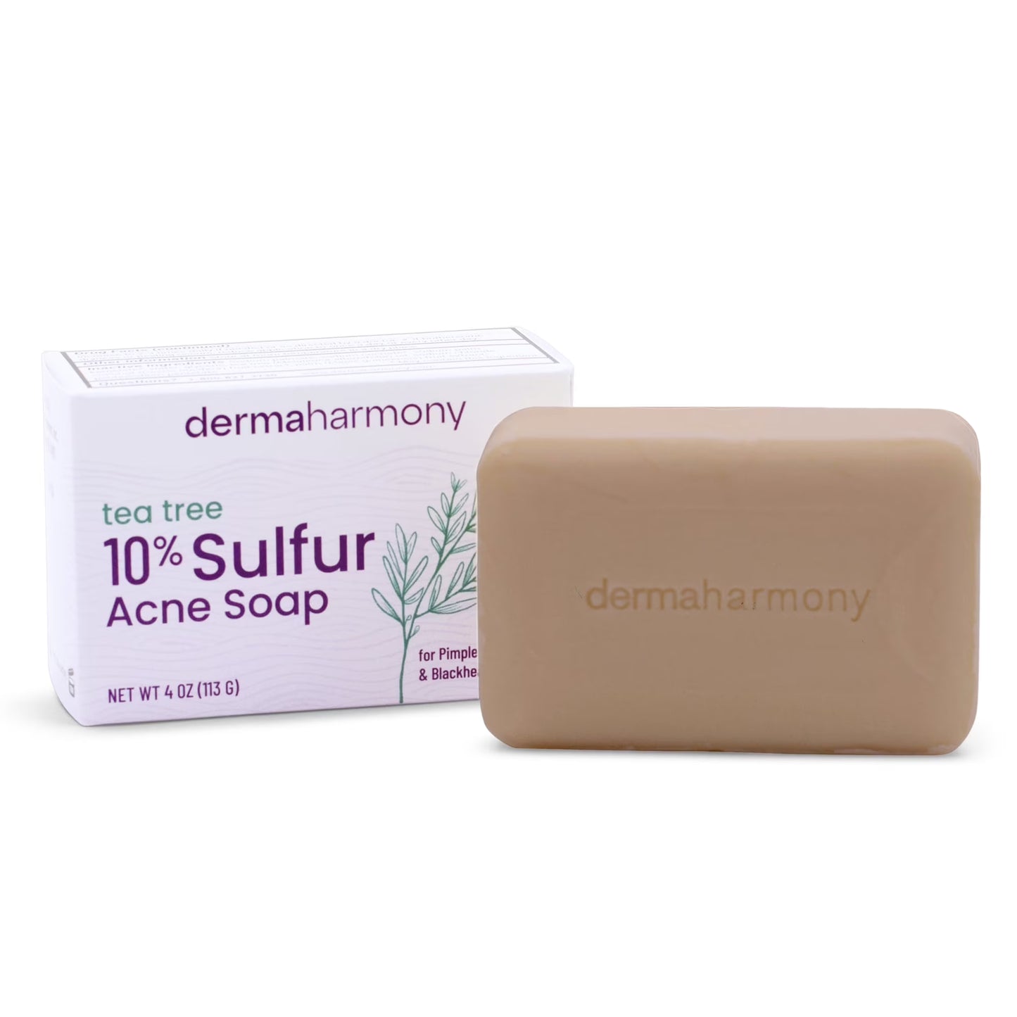 10% Sulfur & Tea Tree Bar Soap - 4 Oz for Clearer Skin - 1 Bar