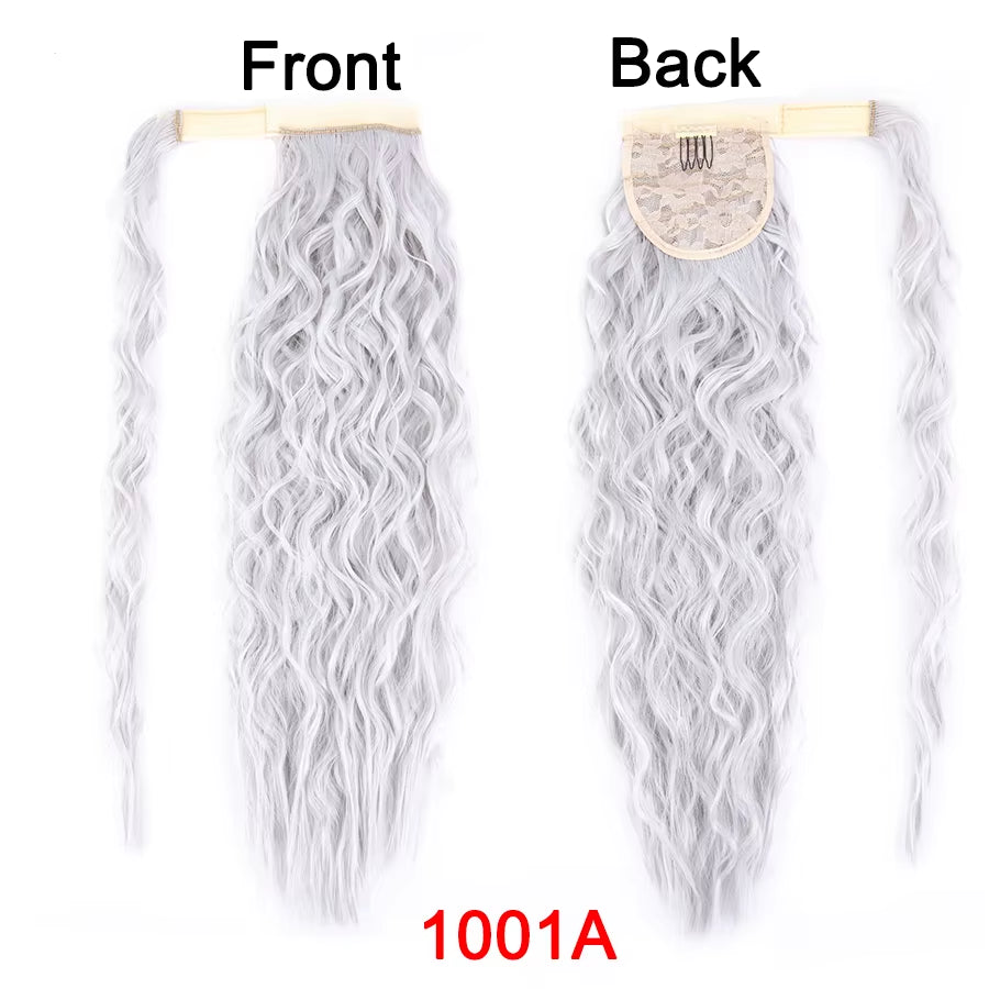 Get the Perfect Look with Our 22-Inch Ombre Blonde & Brown Wavy Ponytail Clip-In Extensions! 💁‍♀️✨ #HairGoals #PonytailPerfection