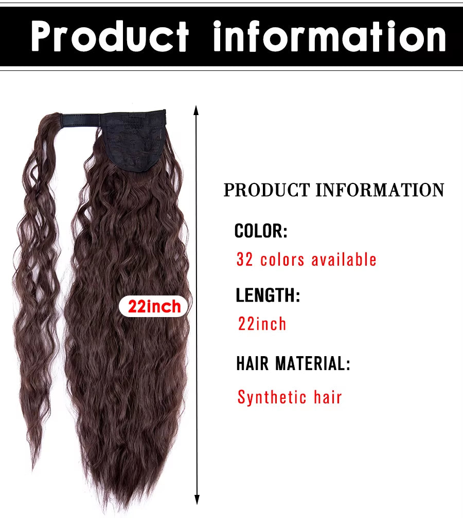 Get the Perfect Look with Our 22-Inch Ombre Blonde & Brown Wavy Ponytail Clip-In Extensions! 💁‍♀️✨ #HairGoals #PonytailPerfection