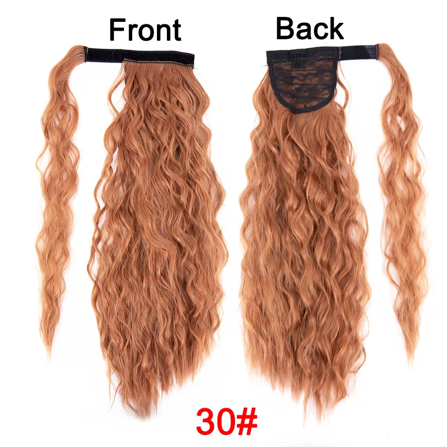 Get the Perfect Look with Our 22-Inch Ombre Blonde & Brown Wavy Ponytail Clip-In Extensions! 🌟✨ #HairGoals #PonytailPerfection